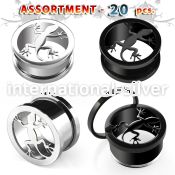 blk313 tunnels gauges anodized surgical steel 316l ear lobe