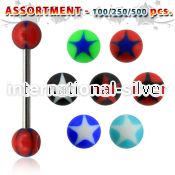 blk325 straight barbells surgical steel 316l with acrylic parts tongue