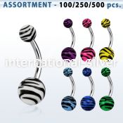 blk337 belly rings surgical steel 316l with acrylic parts belly button
