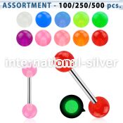 blk355 straight barbells surgical steel 316l with acrylic parts tongue