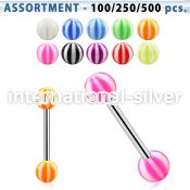 blk366 straight barbells surgical steel 316l with acrylic parts tongue