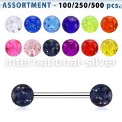 blk367 straight barbells surgical steel 316l with acrylic parts tongue