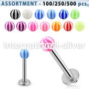 blk371 labrets lip rings surgical steel 316l with acrylic parts labrets chin