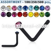 blk424 l shape nose studs acrylic body jewelry nose