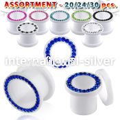 blk430 tunnels gauges acrylic body jewelry ear lobe