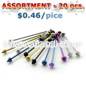 blk45 straight barbells anodized surgical steel 316l 