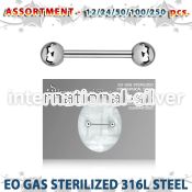 blk482 straight barbells surgical steel 316l nipple