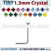 blk526 l shape nose studs silver 925 nose