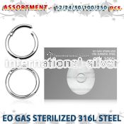 blk675 eo gas sterilized 316l steel hinged segment ring