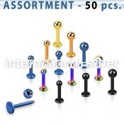 blk73 labrets lip rings anodized surgical steel 316l labrets chin