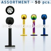 blk75 labrets lip rings anodized surgical steel 316l labrets chin