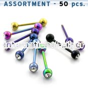 blk77 straight barbells anodized surgical steel 316l tongue