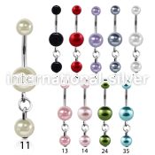 bndpr1 belly rings surgical steel 316l with acrylic parts belly button