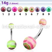 bndxb belly rings surgical steel 316l with acrylic parts belly button