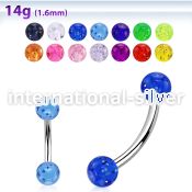 bngt5 surgical steel curvedbarbell acrylic glitter balls 5mm