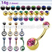 bnt2cg belly rings anodized surgical steel 316l belly button