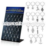 br610 925 silver ear ring ear stud choose  piercing