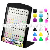 brbjmx1 micro curved barbells surgical steel 316l with acrylic parts eyebrow