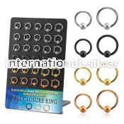brcrt5b anodized surgical steel ball closure rings ear  lobe helix nipple  piercing
