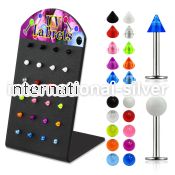 brlbuv3 labrets lip rings surgical steel 316l with acrylic parts labrets chin