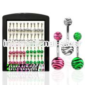 brmix18 belly rings surgical steel 316l with acrylic parts belly button