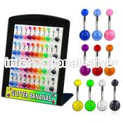 brmix19 belly rings surgical steel 316l with acrylic parts belly button