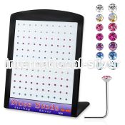 brnsmm10 sterling silver nose studs round gem tops
