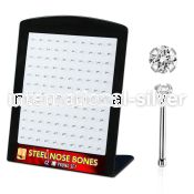 brs117 display w 316l steel nose screws, 20g w 2mm round cz