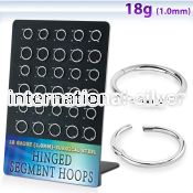 brsegh26 surgical steel hinged segment hoops 30pcs