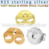 but925 one pair of 18 karat gold plating silver butterfly