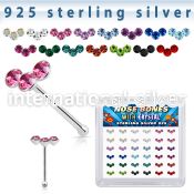 bxcubm36 silver nose bones 22g gems colors 36