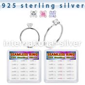 bxnhmx4 silver seamless nose ring hoop 22g square color 18