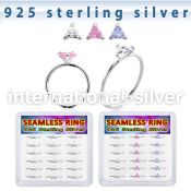 bxnhmx6 silver seamless nose ring hoop 22g triangle color 18