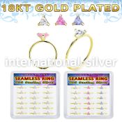bxnhmx6g 18 k plated silver seamless nose ring triangle 18