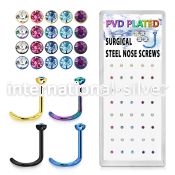 bxns10 l shape nose studs anodized surgical steel 316l nose