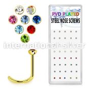 bxns2b l shape nose studs anodized surgical steel 316l nose