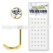 bxns3 l shape nose studs anodized surgical steel 316l nose