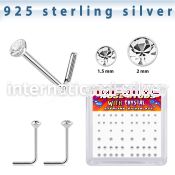 bxnsmc8 silver l shaped nose studs 22g gems 52