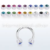 cbajb4 horseshoes surgical steel 316l with acrylic parts ear lobe