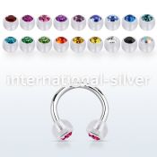 cbajb5 horseshoes surgical steel 316l with acrylic parts ear lobe