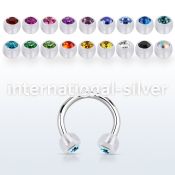 cbeajb4 horseshoes surgical steel 316l with acrylic parts ear lobe