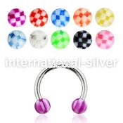 cbebck horseshoes surgical steel 316l with acrylic parts belly button