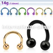 cbtb4 horseshoes anodized surgical steel 316l belly button