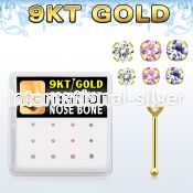 d9gnb12 gold nose bones nose piercing