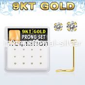d9gsc11 l shape nose studs gold nose