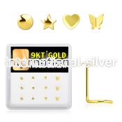 d9gsc4 l shape nose studs gold nose