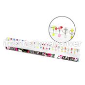 dabbdi straight barbells surgical steel 316l with acrylic parts tongue