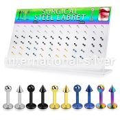 dacb86 labrets lip rings anodized surgical steel 316l labrets chin