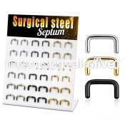 dapg178 display w 316l steel septum retainer in a u shape