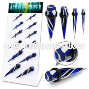 dapg85 board of b w bule tri color acrylic tapers with o ring